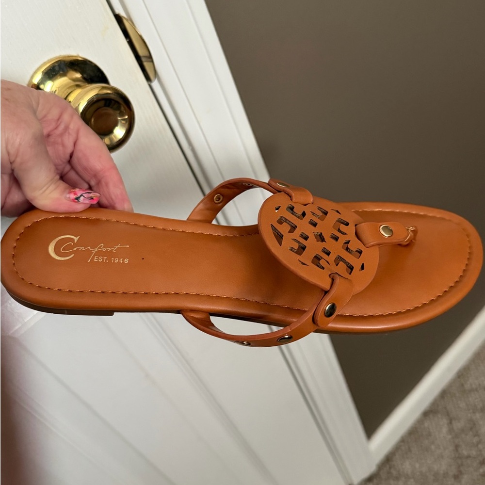 Comfort tan sandals size 11 $12